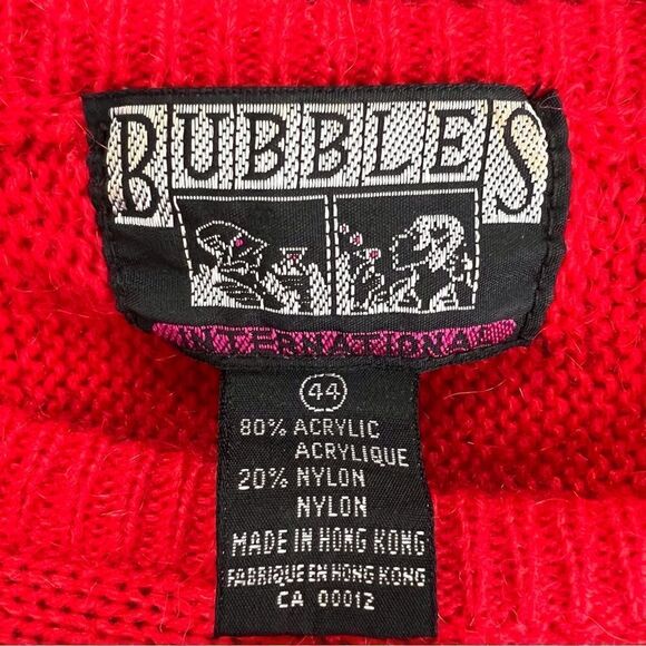 Vintage Red Floral Embroidered Dolman Sleeve Sweater 44 - Picture 9 of 9